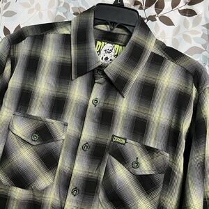 Dixxon Flannel Company The Ace M Short Sleeve Shirt Black Green Plaid Bamboo